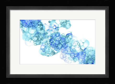 Framed Bubblescape Aqua &amp; Blue I Print