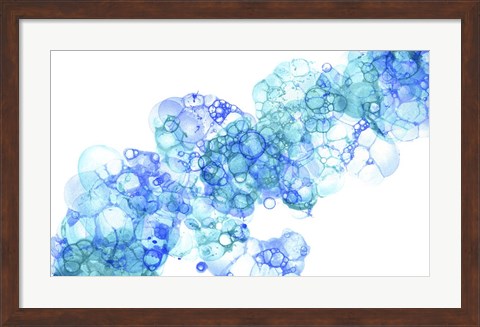 Framed Bubblescape Aqua &amp; Blue II Print