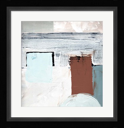 Framed Blocks and Circles Abstract I Print