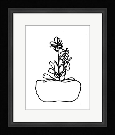 Framed Hand Sketch Flowerpot II Print