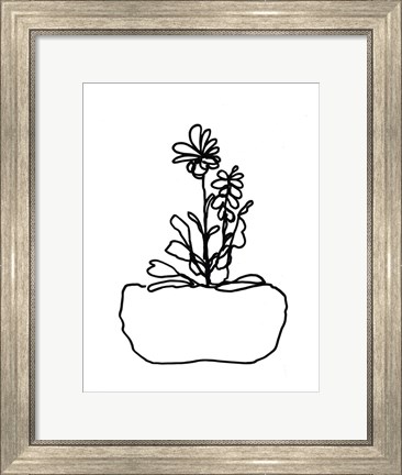 Framed Hand Sketch Flowerpot II Print