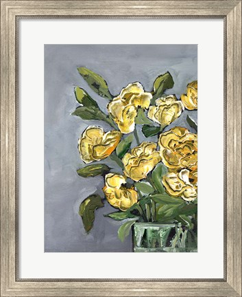 Framed Yellow Farmhouse Bouquet portrait I Print