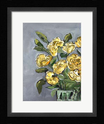 Framed Yellow Farmhouse Bouquet portrait I Print