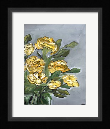 Framed Yellow Farmhouse Bouquet portrait II Print