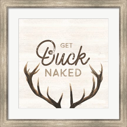 Framed Bath Art I-Buck Naked Print