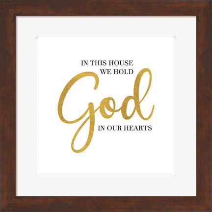 Framed Religious Art II-God in Hearts Print