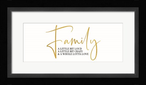 Framed Sentiment Art panel I-Family Print