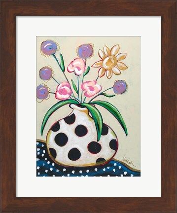 Framed Pop Florals II-Dots Print