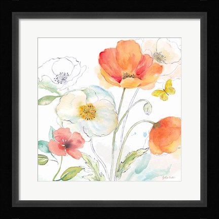 Framed Happy Poppies III Print