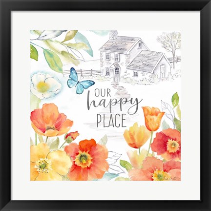 Framed Happy Poppies VI Print