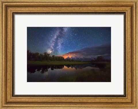 Framed Milky Way over Schwabauchers Landing Print
