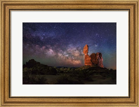 Framed Milky Way behind Balanced Rock Print