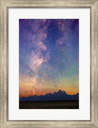 Framed Milky Way dawn over Tetons 1858e Print