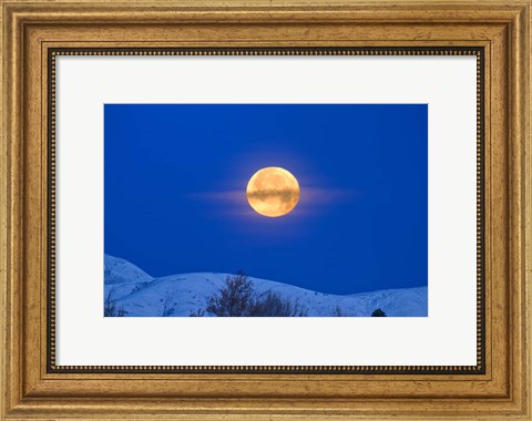 Framed Moonset Oquirrh Mountain 1219 Print