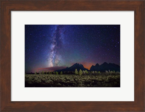 Framed Stars Tetons Cascade Overlook Print