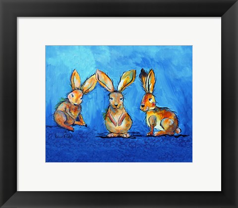 Framed Three Bunnies Print
