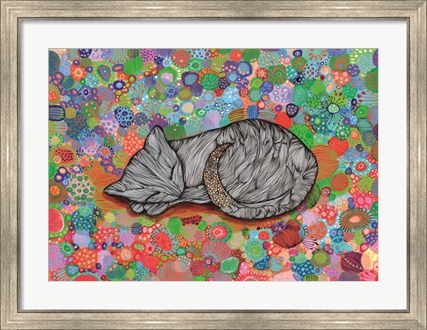 Framed Kitty Nap Print