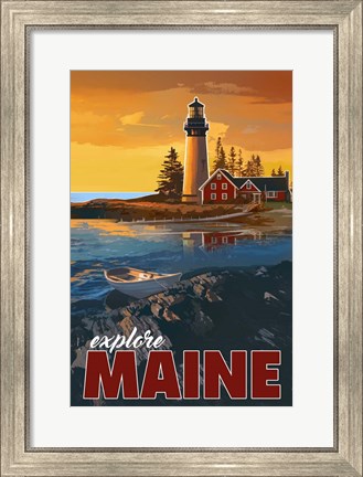 Framed Explore Maine Print