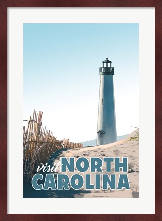 Framed Visit North Carolina Print