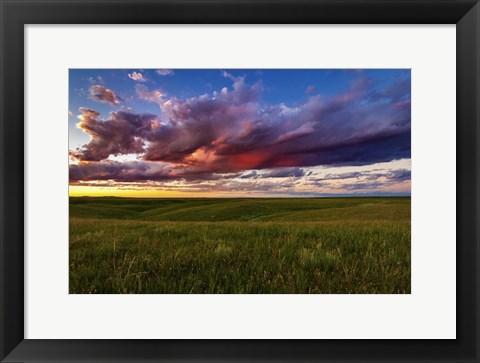 Framed Sunset Over the Plains Print