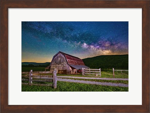 Framed Milky Way Over Boxley Valley Print