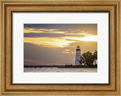 Framed Madisonville Lighthouse at Sunset Print