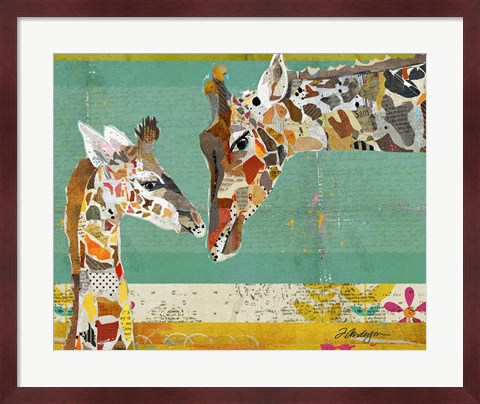 Framed Giraffe and Calf Print