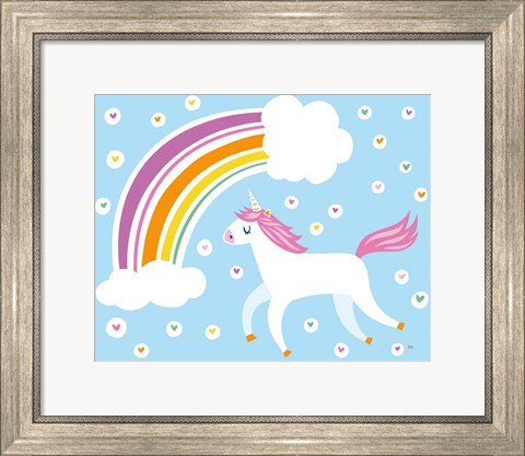 Framed Happy Unicorn Print