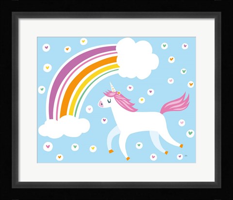 Framed Happy Unicorn Print