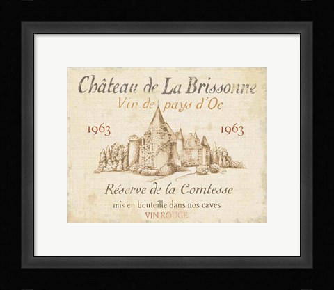 Framed French Wine Label I Cream Print