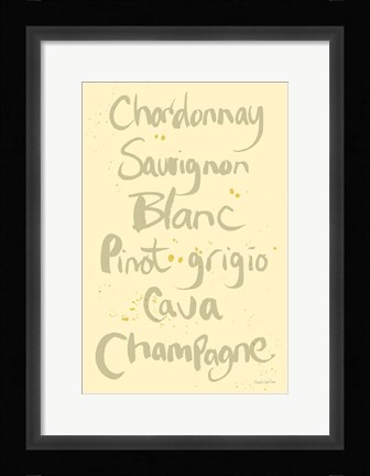 Framed Pop the Cork Wine Words II Print