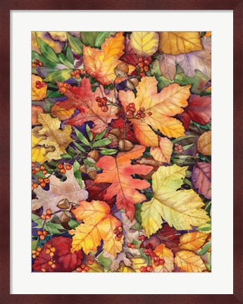 Framed Leaves and Acorns Print
