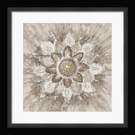 Framed Spice Mandala Neutral Print