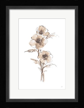 Framed Wash Anemone II Neutral Print