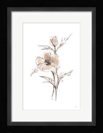 Framed Wash Anemone I Neutral Print