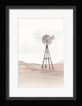 Framed Windmill Landscape IV Print