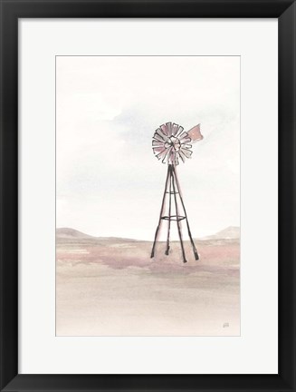 Framed Windmill Landscape IV Print