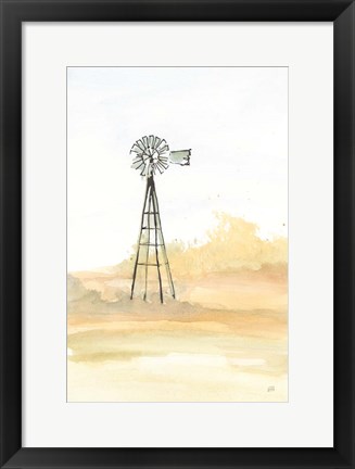 Framed Windmill Landscape III Print
