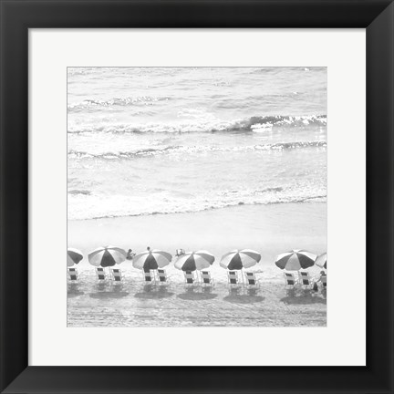Framed Day At The Beach BW Crop Print