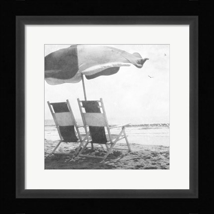 Framed Sea For Two BW Crop Print