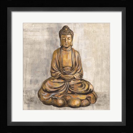 Framed Bronze Buddha Print