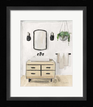 Framed Attic Bathroom I Blonde Crop Print