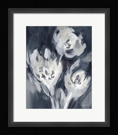 Framed White Fairy Tale Floral I Print