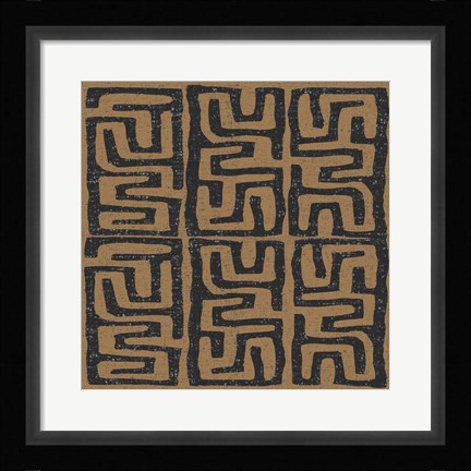 Framed Kuba Play III Brown Print