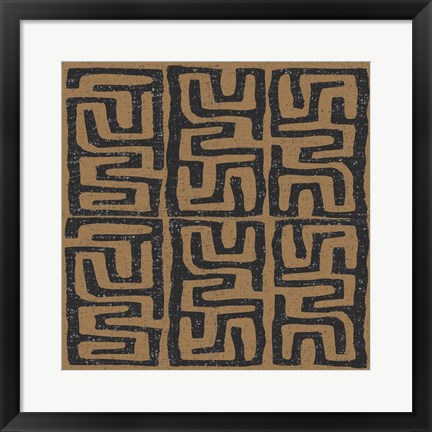 Framed Kuba Play III Brown Print