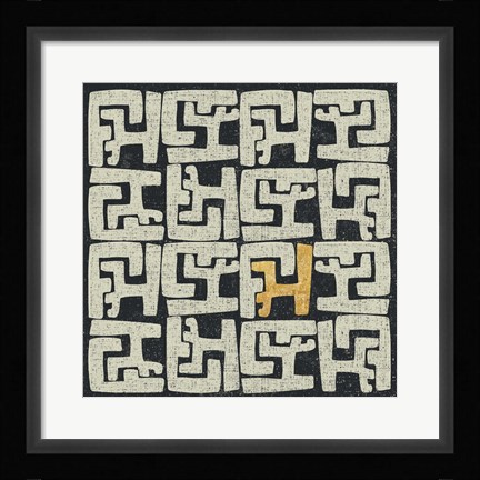 Framed Kuba Play II Gold Print