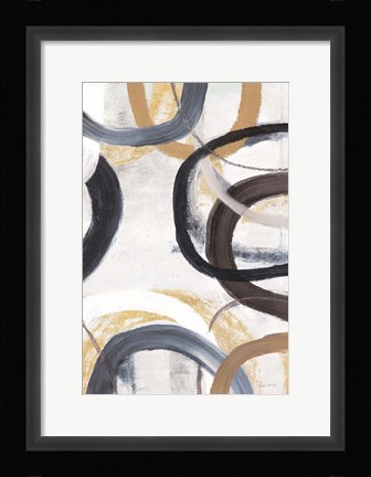 Framed Dwell I Gold Neutral Crop Print