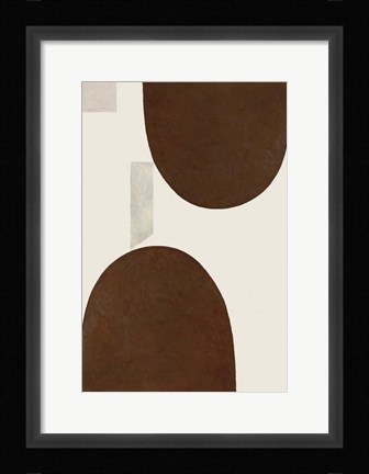 Framed Half Domes II Brown No Border Print