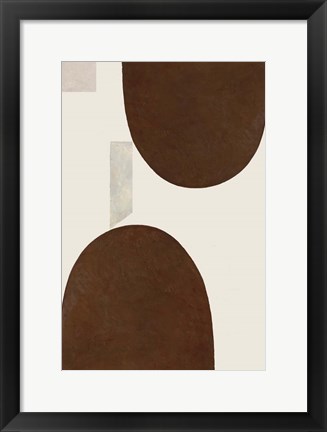 Framed Half Domes II Brown No Border Print