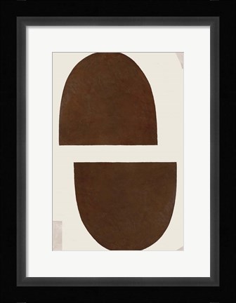 Framed Half Domes I Brown No Border Print